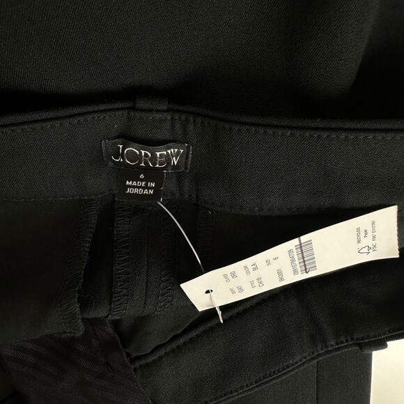 J.Crew Kaya Pant Bi Stretch Cotton Blend Black Classic Office Kick Out US 6 NWT - Picture 9 of 13